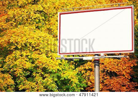 Parkta boş beyaz Billboard