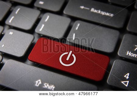 Vermelho desligar tecla do teclado, fundo de tecnologia
