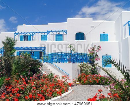 Traditionelle græske hus på Mykonos, Grækenland
