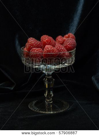 Raspberry in glass
