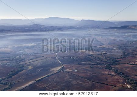 Aerial Foggy Landscape Near Ronda.