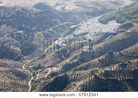 Aerial View Of El Gastor In Andalusia.