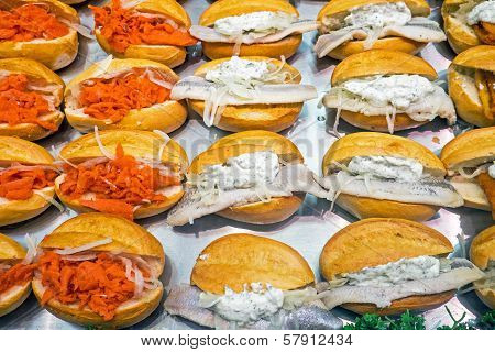Different seafood burgers