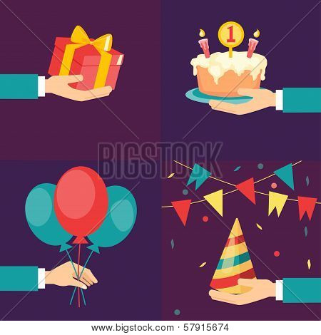 Vector birthday and party