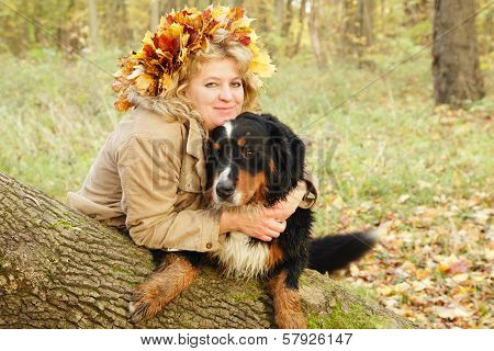 Mature Woman With Dog