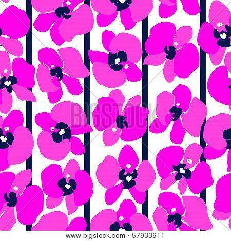 Magenta orchids seamless