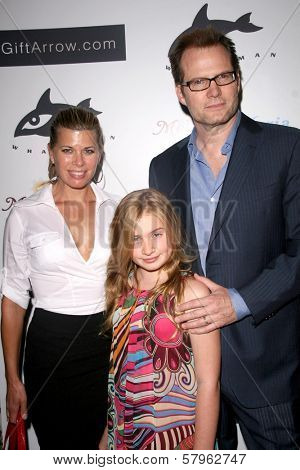 Beth Toussaint with Jack Coleman and their daughter Tess  at the Whaleman Foundation Benefit. Beso, Hollywood, CA. 08-10-08