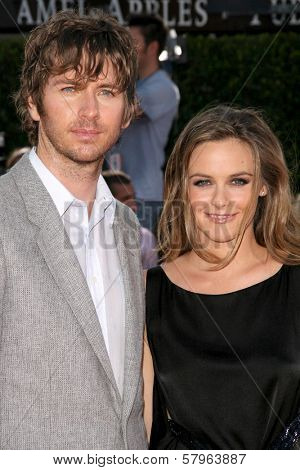 Christopher Jarecki and Alicia Silverstone  at the Los Angeles Premiere of 'Tropic Thunder'. Mann's Village Theater, Westwood, CA. 08-11-08