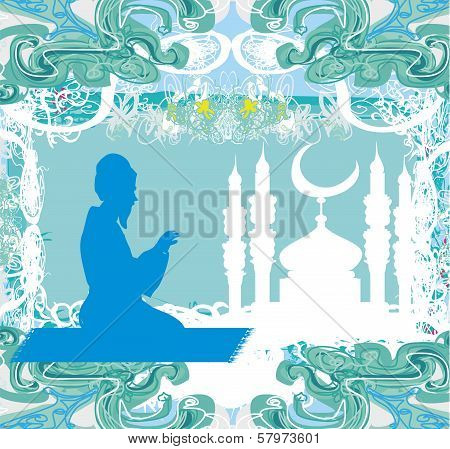 Abstract Religious Background - Muslim Man Prays