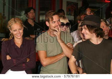 Bijou Phillips with Shane West and Noah Segan  at the Hollywood RockWalk Induction Ceremony Honoring The Germs. Hollywood RockWalk, Hollywood, CA. 08-20-08