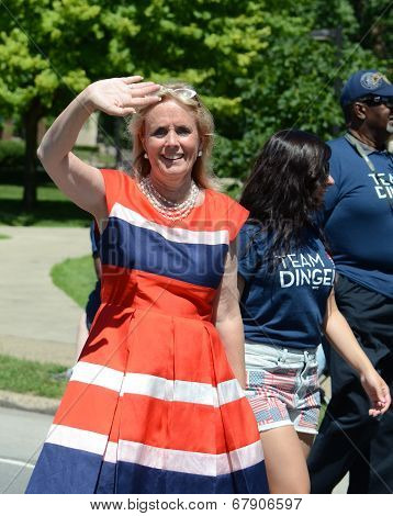 Democratic Candidate Debbie Dingell At The Ypsilanti, Mi 4Th Of July Parade