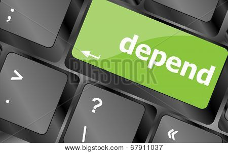 Depend Button On Computer Pc Keyboard Key