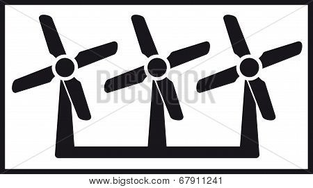windmill Icon With Three Fan