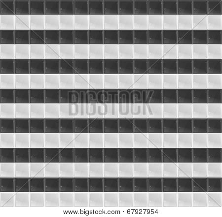 Black and White Pattern Tetrahedral Mosaic