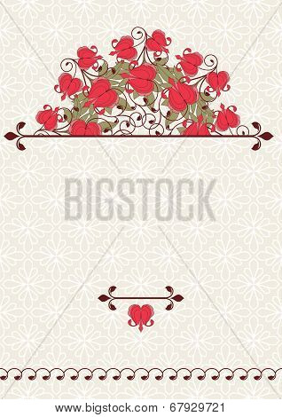 Invitation card with flowers.
