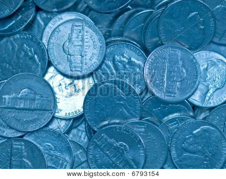 Hromadu Spojené státy mince Bluetone Nickles