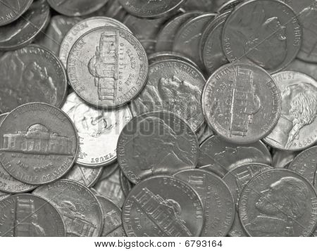 Hromadu Spojených států mince stříbrné Nickles
