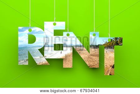 Rent. Text on the string