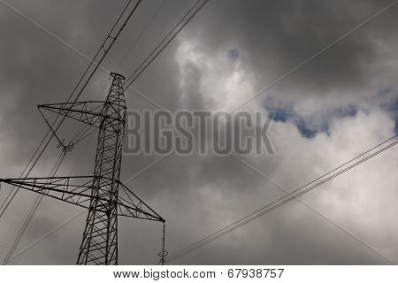 High-voltage Tower Sky Background.
