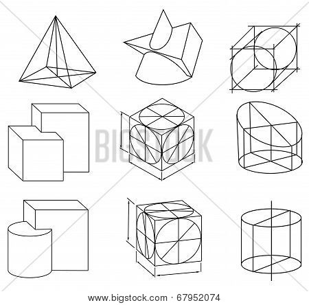 Scheme Of Geometrical Objects Vector