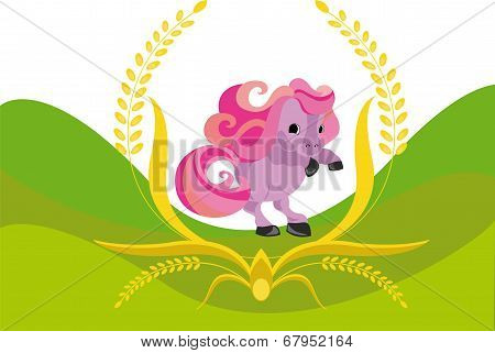 Vector Illustration Of Colorful Horse,pony