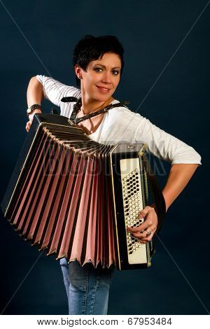 Brunette With Assordion