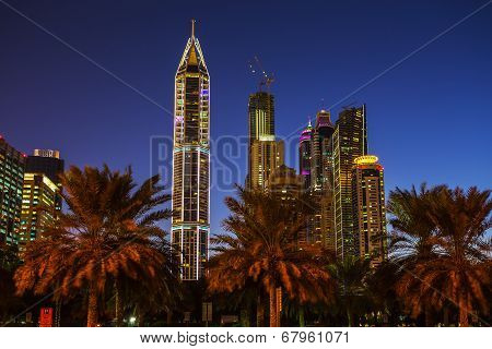High Rise Buildings And Streets In Dubai, Uae