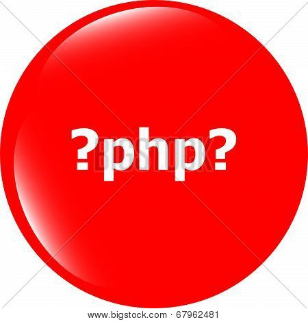 Php Sign Icon. Programming Language Symbol. Circles Buttons
