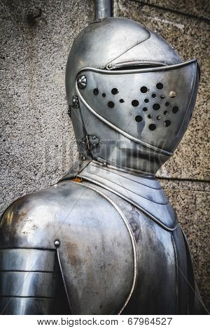 Spanish military armor, helmet and breastplate detail