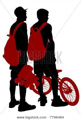 Rulleskøjter og cykel mennesker
