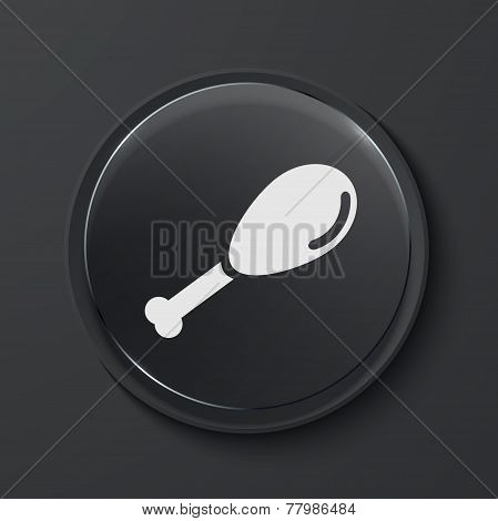 Vector modern black glass circle icon.