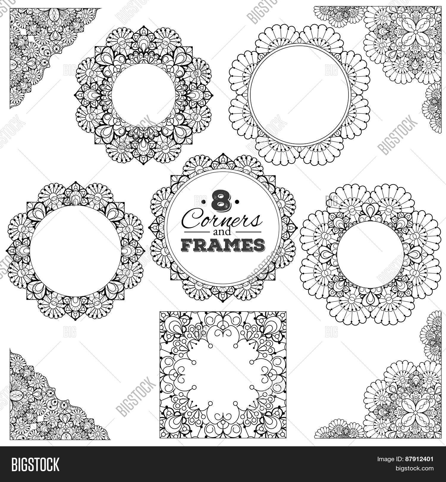 Set Lace Frames Vector & Photo (Free Trial) | Bigstock