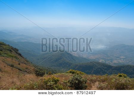 View Point On The Mountain Beautiful Nature  For Travel Adventure Way Footpath Only