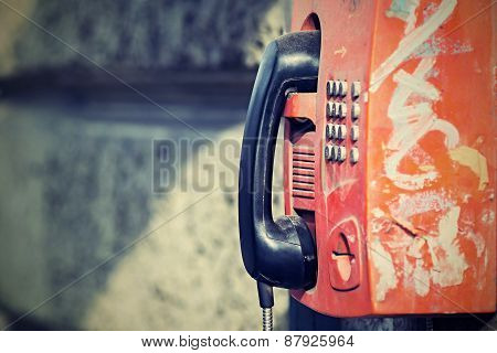 Old Payphone With A Retro Effect
