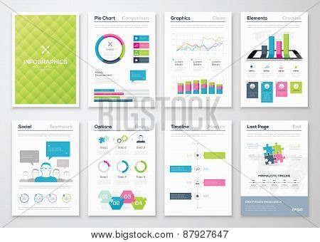 Flyer infographics and brochure templates vector illustrations