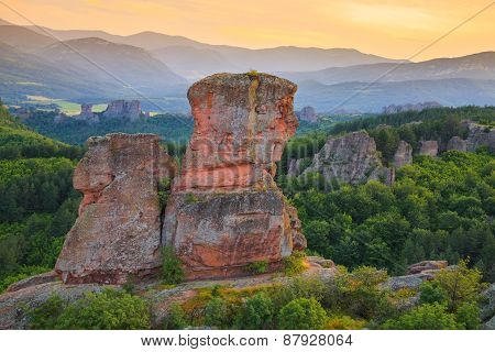 Belogradchik Rocks At Sunset