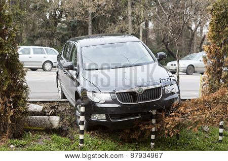 Car Crash Accident Trolley Bus