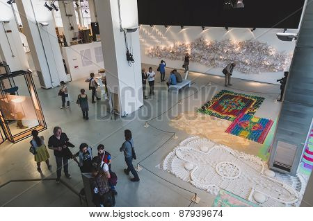 People Visiting Fuorisalone 2015 At Ventura Lambrate Space In Milan, Italy