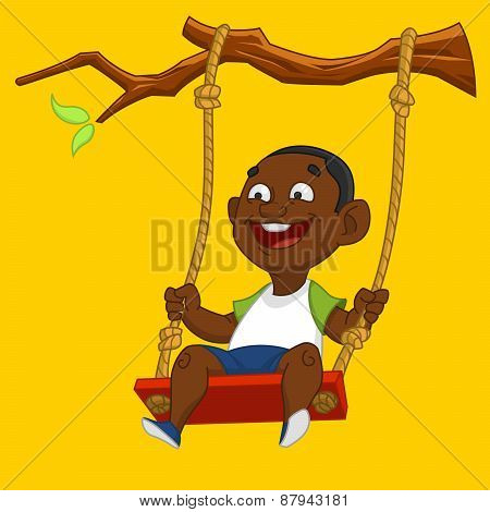 Boy on a swing