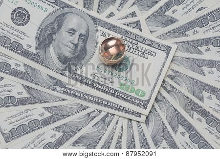 Two Gold Rings On The United States Dollar