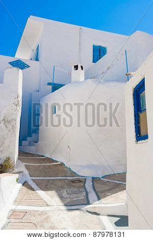 Typical Cycladic Architecture, Plaka Village, Milos Island, Cyclades, Greece