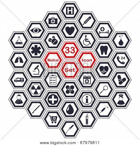 Set of polygon medical icons
