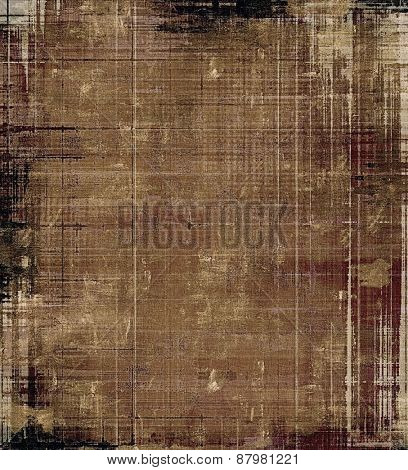Abstract grunge background with retro design elements and different color patterns: yellow (beige); brown; gray; black