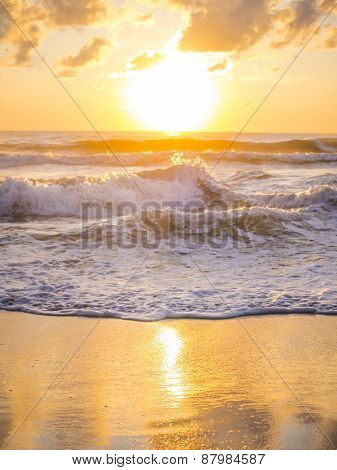 Sea sunrise in Chaweng beach Koh Samui island, Thailand.