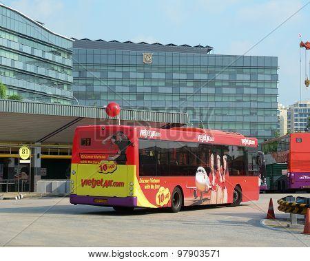 Public Commuter Buses At A Busy Bus Terminal