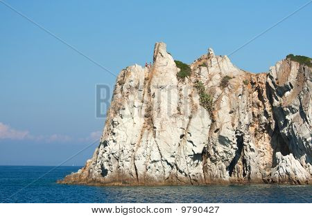 Fantastiska Rock nära Capo D'Enfola, ön Elba