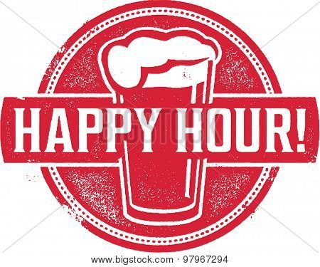 Happy Hour Beer Menu Stamp