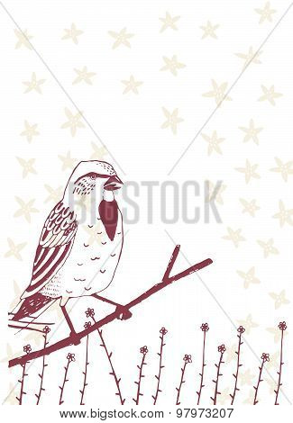 Bird and Flowers