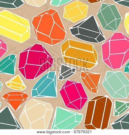 Abstract cartoon diamond seamless  background.Geometric vector illustration