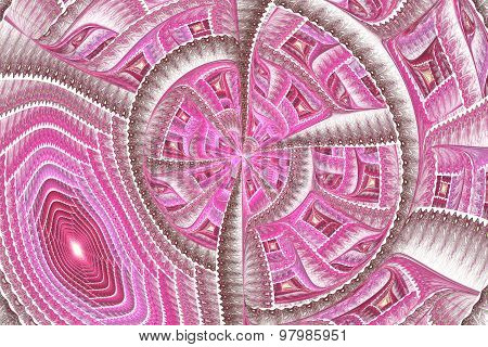 A Computer-generated illustration of abstract fractal spiral